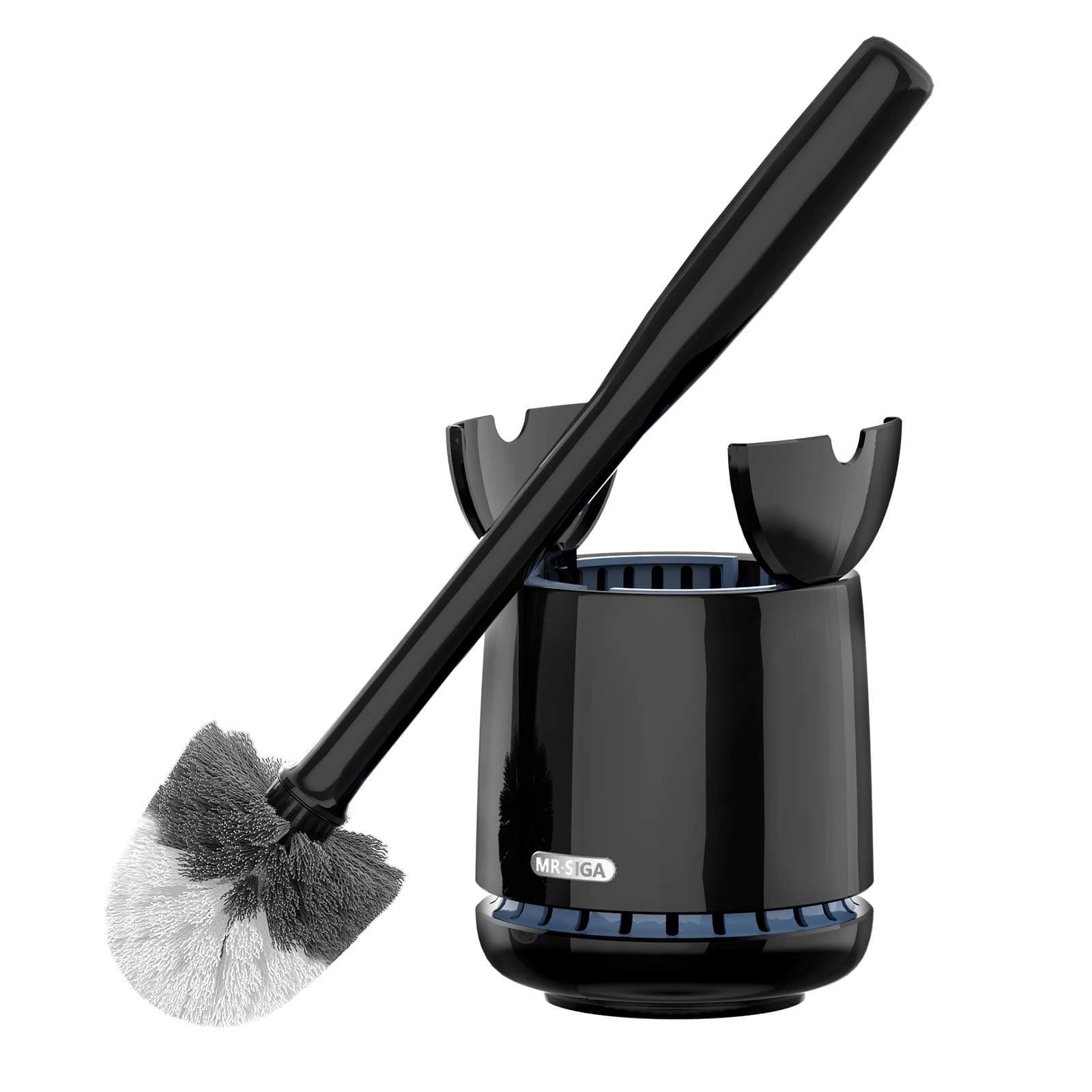 MR.SIGA Toilet Bowl Brush and Holder, Sturdy Long Handle, Black, 1 Pack - Image 1