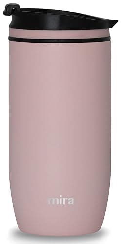 MIRA 16 oz Travel Coffee Mug - Insulated Stainless Steel Tumbler with Screw Lid - Taffy Pink - Image 1
