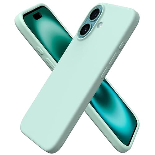 ORNARTO Compatible with iPhone 16 Case 6.1", Slim Liquid Silicone 3 Layers Full Covered Soft Gel Rubber Shockproof Phone Case, Protective Cover with Anti-Scratch Microfiber Lining-Mint Green - Image 1