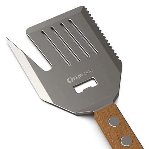 FlipFork Boss - 5 in 1 Grill Spatula with Knife, Fork, Bottle Opener and Turner BBQ Tools. All in One Grill Accessories Set for Outdoor Grills. 18 inch Grilling Accessories BBQ Set - Image 1