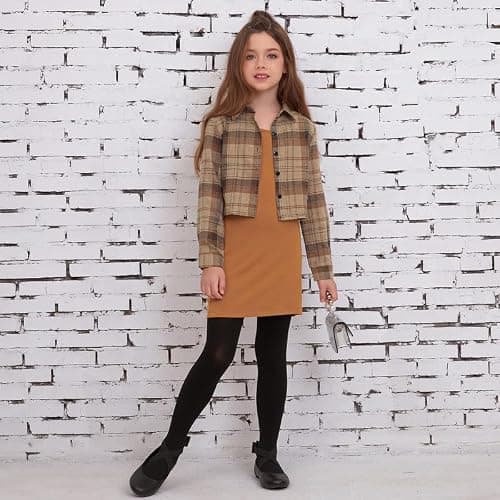Mirawise Girls Fall Outfits Red Long Sleeve Plaid Dress Shirts Dress 2 Piece Outfits Christmas Clothes thumbnail 2