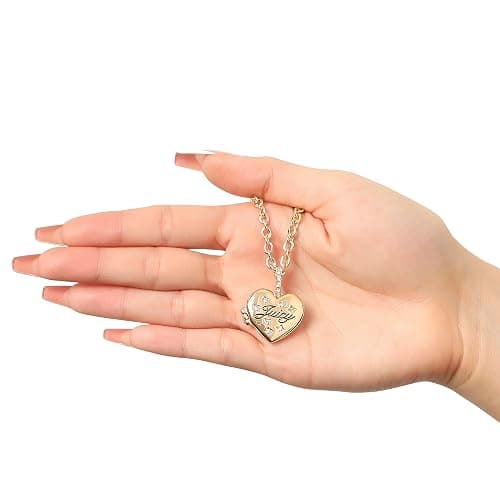 Juicy Couture Logo Heart Necklaces for Women 16-28"+2", Gold-Tone Heart Pendant Necklace, Juicy Gifts thumbnail 5