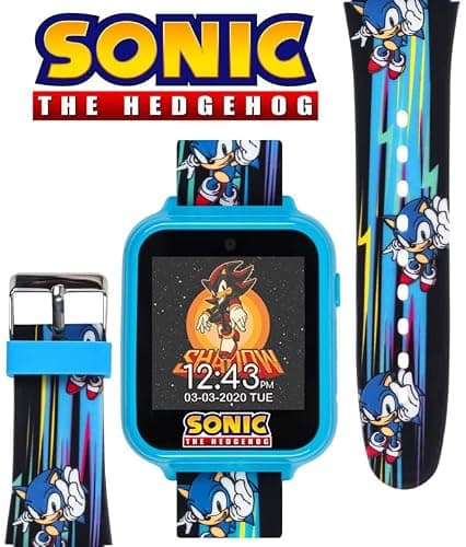 Sonic the Hedgehog Kids Smart Watch - Interactive Touchscreen with Games, Selfie Camera, Step Tracker, Alarm, and Printed Silicone Strap - Fits Wrists 5.5" to 8.0" thumbnail 5