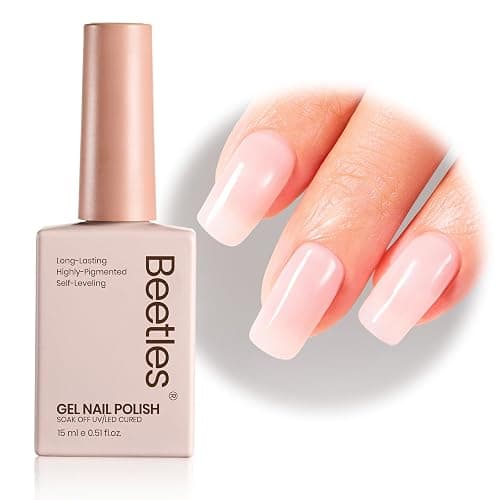 Beetles Neutral Gel Nail Polish 15ml Jelly Nude Pink Gel Polish Set Sheer Pink Soak Off UV LED Translucent Effect French Nail Art Spring Summer Manicure Gift for Women - Image 1