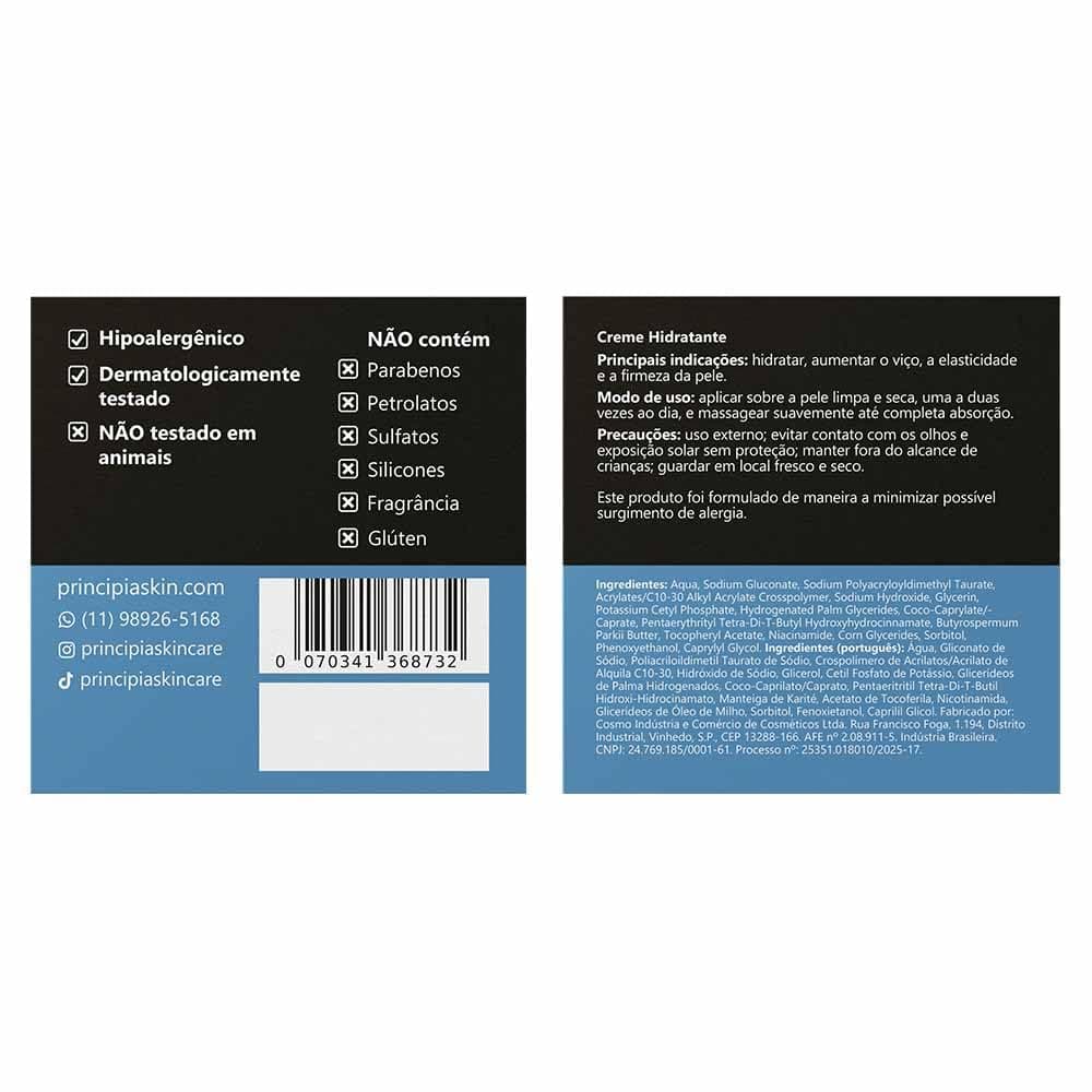 PRINCIPIA, Kit Gel de Limpeza com mix de tensoativos + PCA sódio + glicerina, um Creme Hidratante com glicerina + manteiga de karité + niacinamida e um protetor solar fluido antioleosidade com mix de filtros UV + niacinamida, FPS 60, toque seco e com eficácia contra raios UVA e UVB. thumbnail 8
