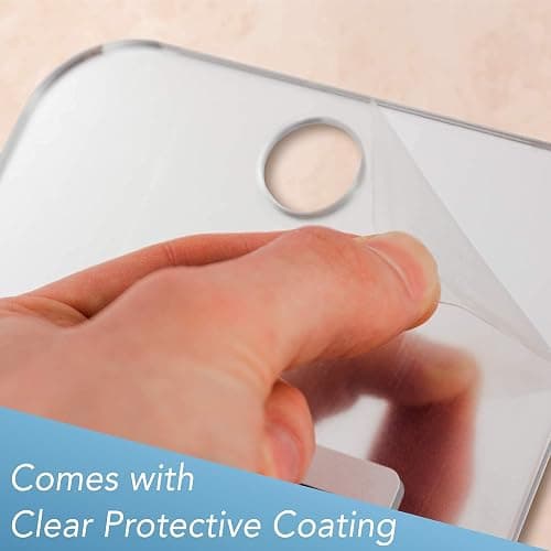 Shave Well Deluxe Anti-Fog Shaving Mirror with Removable Adhesive Hook | Fogless Hanging Bathroom Shower Mirror with Handheld Option | Includes Long-Lasting Removable Adhesive Hook for Wall thumbnail 7