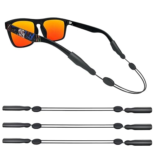 Favanty Glasses Strap Sports, Adjustable Sunglass Strap 3PCS Black | Steel wire cord, No Tail short design, secure glasses during exercise, adjustable fit for sports & daily wear, unisex thumbnail 7