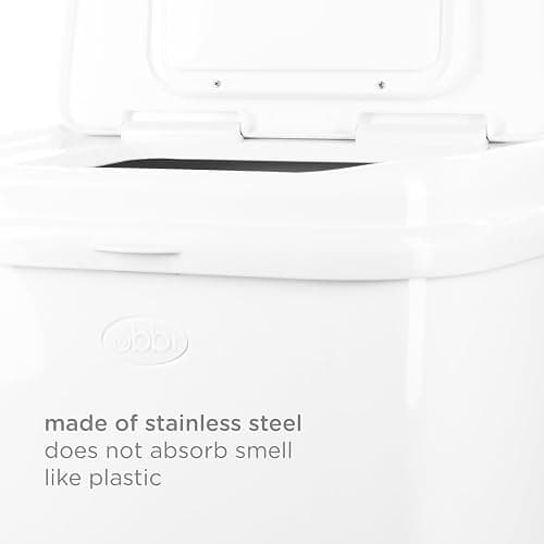 Ubbi Adult Diaper Pail, Steel Odor Locking, No Special Bag Required, Awards-Winning, Modern Design, White thumbnail 4