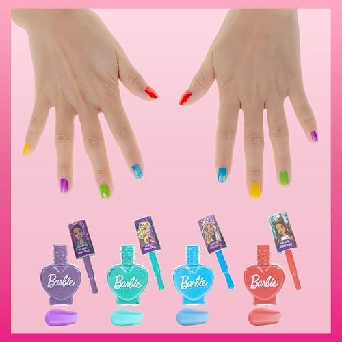Townley Girl Barbie Movie 18 Piece Set Kids Water-Based Nail Polish Set, Includes Nail Polish, Nail Gems, Nail File for Age 3+, Parties Birthday thumbnail 6