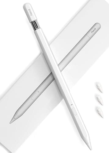 Aplfan USB-C Pencil for iPad 2018-2026: Hidden-Port & BT Shortcut Button | Stylus Pen with Tilt Sensitivity & Palm Rejection for iPad 6-11th&Mini 5-7th, Air 3-5th/M2/M3, Pro 11"/12.9"/13"(M4/M5)White - Image 1