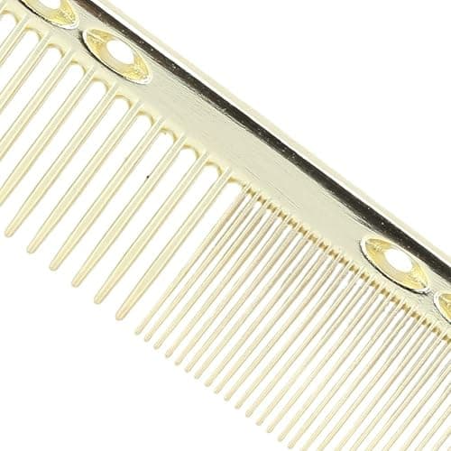 Stainless Steel Barber Comb, 2Pcs Metal Pick Flat Top Teasing Comb for Hair Styling Salon (Gold) thumbnail 7