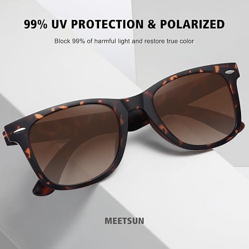 MEETSUN Retro Polarized Sunglasses for Women Men Classic Mirror Lens Driving Trendy Sun Glasses UV Protection (3 Pack) thumbnail 3
