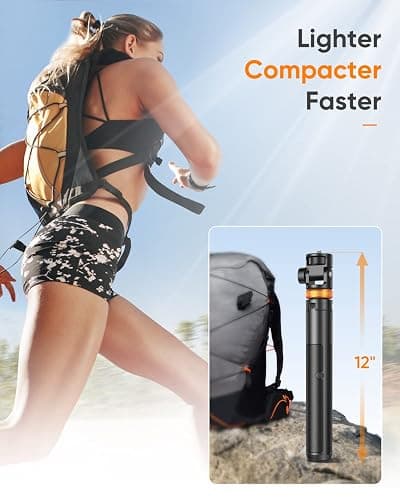 EUCOS 62" Phone Tripod, Tripod for iPhone & Selfie Stick with Remote, Extendable Cell Phone Stand & Travel Tripod, Solidest Tripod for Phone Compatible with iPhone/Android thumbnail 5