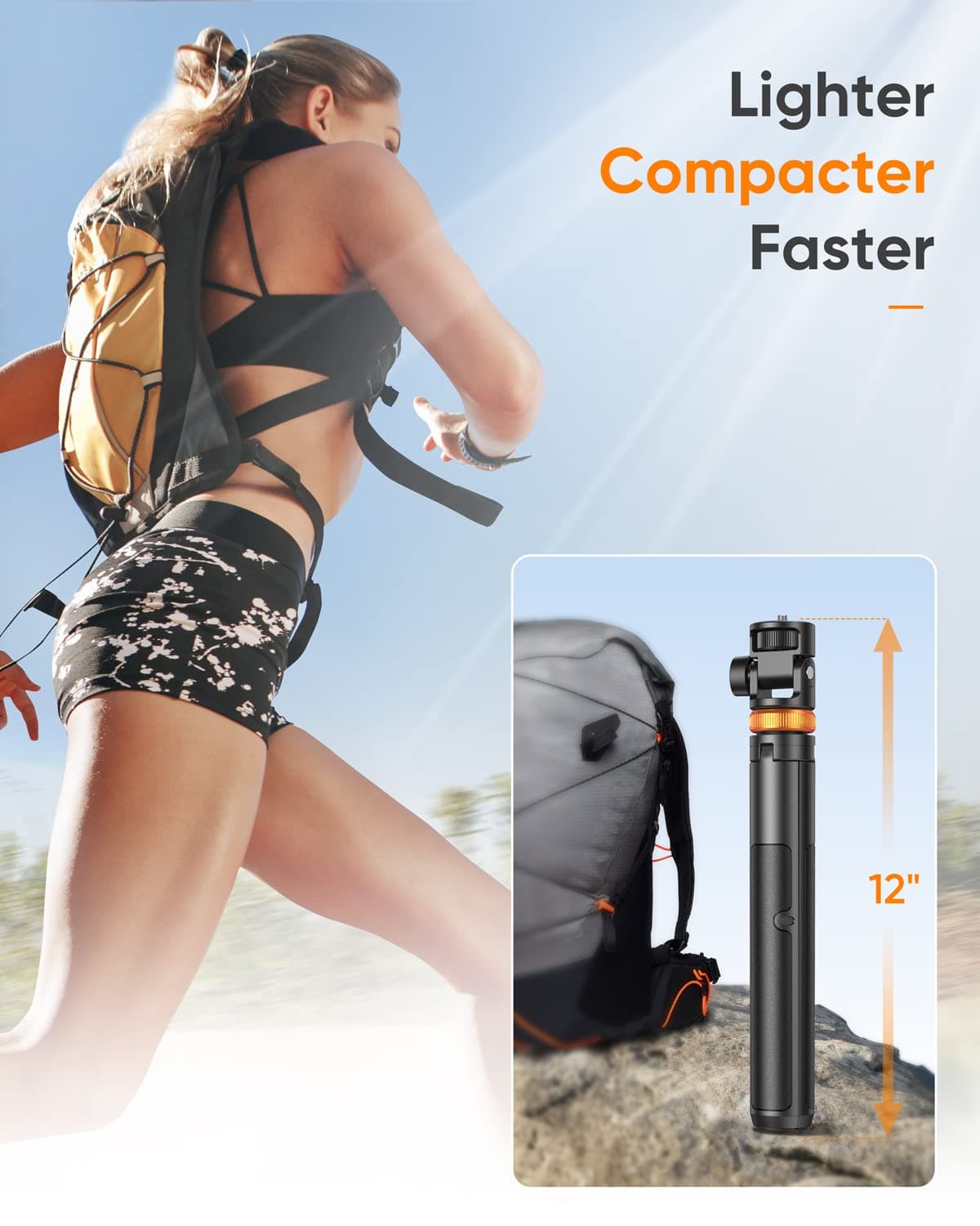 EUCOS 62" Phone Tripod, Tripod for iPhone & Selfie Stick Tripod with Remote, Extendable Cell Phone Stand & Travel Tripod, Solidest Tripod for Phone Compatible with iPhone/Android thumbnail 5