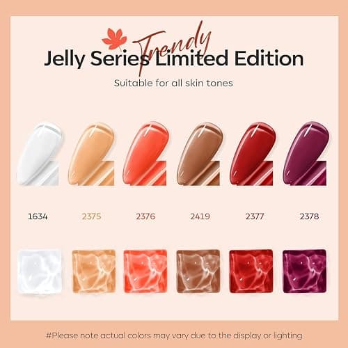 Modelones Gel Nail Polish, 6 Colors Jelly Gel Polish White Nude Brown Burgundy Red Gel Neutral Nail Art Design Translucent Gel Nail Kits Soak Off Manicure Salon DIY Girl Women Gift thumbnail 5