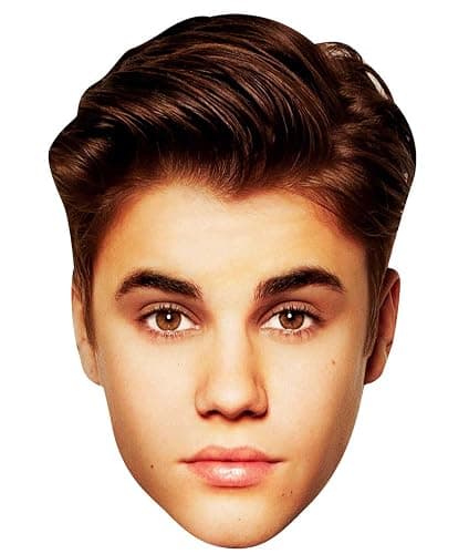 Star Cutouts Printed Card Mask of Justin Beiber - Image 1