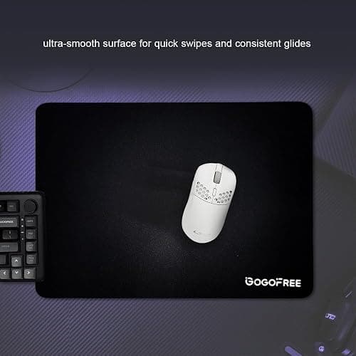 Glass Gaming Mouse Pad, Professional Esport Tempered Glass Mouse Pad Ultra-Smooth Micro-Etched Surface for Top Speed and Control,Hard Mousepad Black (15.7'' x 11.8'') thumbnail 8