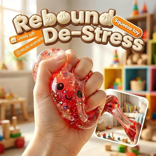 Dumpling Glitter, Dumpling Glitter Squishies, Dumplings Squishies, Stress Relief Fidget, Soft Squeeze Decompression Dough, Giant Glitters Dumplings (Gold) thumbnail 2