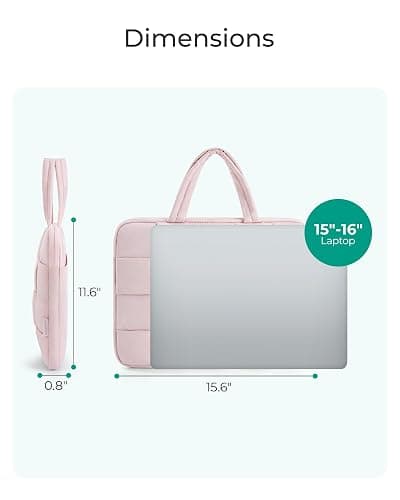 BAGSMART Laptop Case, Puffy Laptop Sleeve with Handle, Compatible with MacBook Air Pro, Laptop Bag for Women thumbnail 6