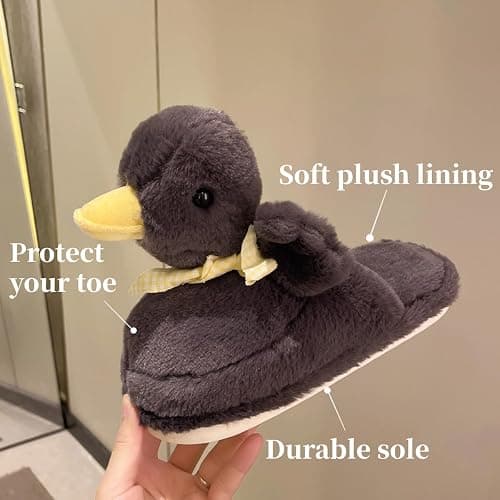 VTTDB Duck Slippers for Women Fuzzy Animal Plush Slippers Winter Indoor House Slides Warm Fluffy Slipper for Men thumbnail 2