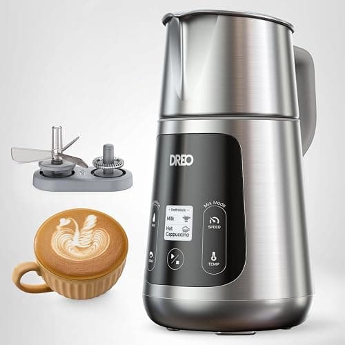 Dreo Milk Frother [Upgraded], All-in-1 Electric Foam Maker for Coffee, 15oz/450ml Automatic Foam Frother for Latte Art-level Microfoam, 30+ Drinks, Easy to Clean, Dishwasher Safe, LED display thumbnail 8