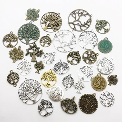 100g Craft Supplies Mixed Tree of Life Pendants Beads Charms Pendants for Crafting, Jewelry Findings Making Accessory for DIY Necklace Bracelet (M075) thumbnail 2