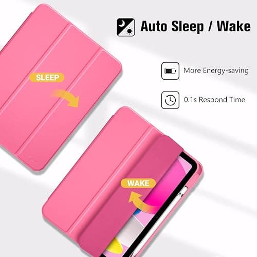 ProCase for iPad (A16) 11th Generation 11 Inch 2025/ iPad 10th Generation 10.9 Inch 2022 Case with Pencil Holder, Hybrid Cover with Soft TPU Back, Supports Touch ID, Auto Wake/Sleep -Pink thumbnail 5