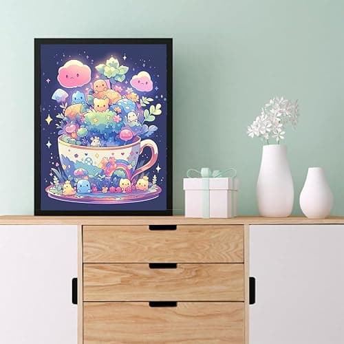 ajepon Cute Diamond Painting Kits for Adults - Diamond Art Kits for Cartoon, Cup Gem Art Kits for Adults for Gift Home Wall Decor (12x16inch) thumbnail 3