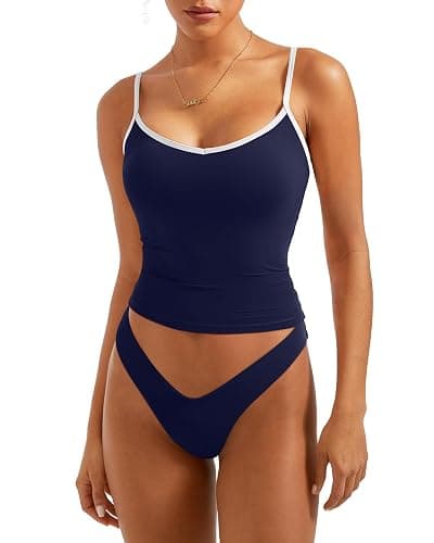 SUUKSESS Women Sexy V Neck Tank Tops Y2K Going Out Top Fitted Basic Cami Shirts - Image 1
