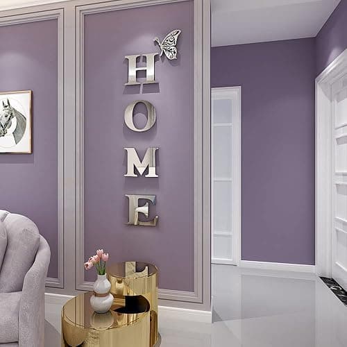 Doeean Home Wall Decor Letter Signs Acrylic Mirror Wall Stickers Decorations for Living Room Bedroom Home Decor Wall Decals (Silver, 47.2 X 15.3IN) thumbnail 6