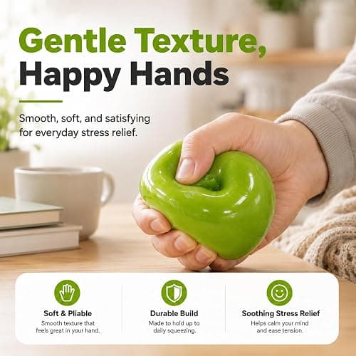 Slush Apple Squishy, 2026 New Portable Soft Squishy Ball | Sensory Play Toy, Soft Texture Squeeze Toy, Portable Design for Daily Play (Green) thumbnail 4