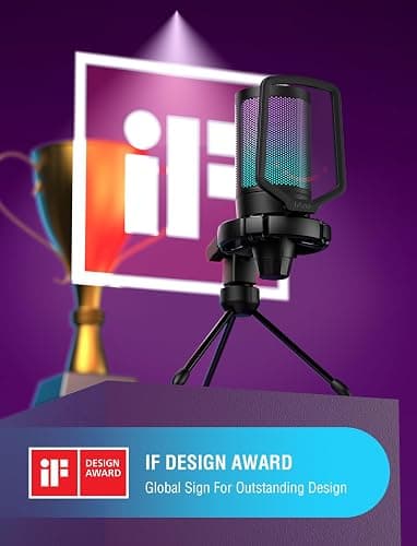 FIFINE Gaming USB Microphone for PC PS5, Condenser Mic with Quick Mute, RGB Indicator, Tripod Stand, Pop Filter, Shock Mount, Gain Control for Streaming Discord Twitch Podcasts Videos- AmpliGame thumbnail 2