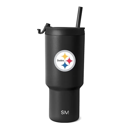 Simple Modern Officially Licensed NFL Pittsburgh Steelers 30 oz Tumbler with Flip Lid and Straws | Insulated Cup Stainless Steel | Gifts for Men Women | Trek Collection | Pittsburgh Steelers - Image 1