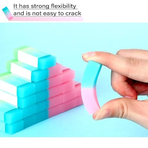 Gersoniel 24 Pcs Cute Rubber Colored Kawaii Erasers for Kids Drawing Writing Aesthetic Jelly Erasers Office School Supplies Students Artist thumbnail 3