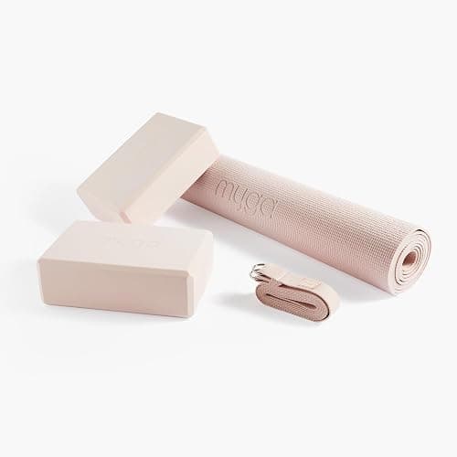 Myga Yoga Starter Set – Yoga Mat, 2 Yoga Blocks & Strap with Metal D-Ring – Non-Slip Yoga & Pilates Kit for Home Workouts & Fitness – Lightweight & Durable | 173cm x 61cm x 4mm thumbnail 9