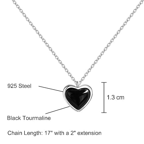 TZPI Red Heart Necklace for Women, Black Tourmaline Necklace as as Christmas Gifts Carnelian Necklaces as Everyday Stocking Stuffers Jewelry Moonstone Crystal Pendant Birthday Gifts for Her thumbnail 6