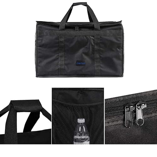 cherrboll Insulated Food Delivery Bag with Side Pockets, Thick Insulation, Commercial Thermal Carrier for Restaurant Catering or Food Transport - 23" x 14" x 15" thumbnail 5
