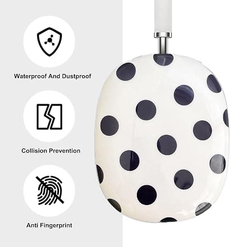 Case Compatible with AirPods Max Headphones, Soft TPU Cute Polka Dots Pattern Anti-Scratch Protective Ear Cup Covers Headphone Cases for Woman Kids thumbnail 2