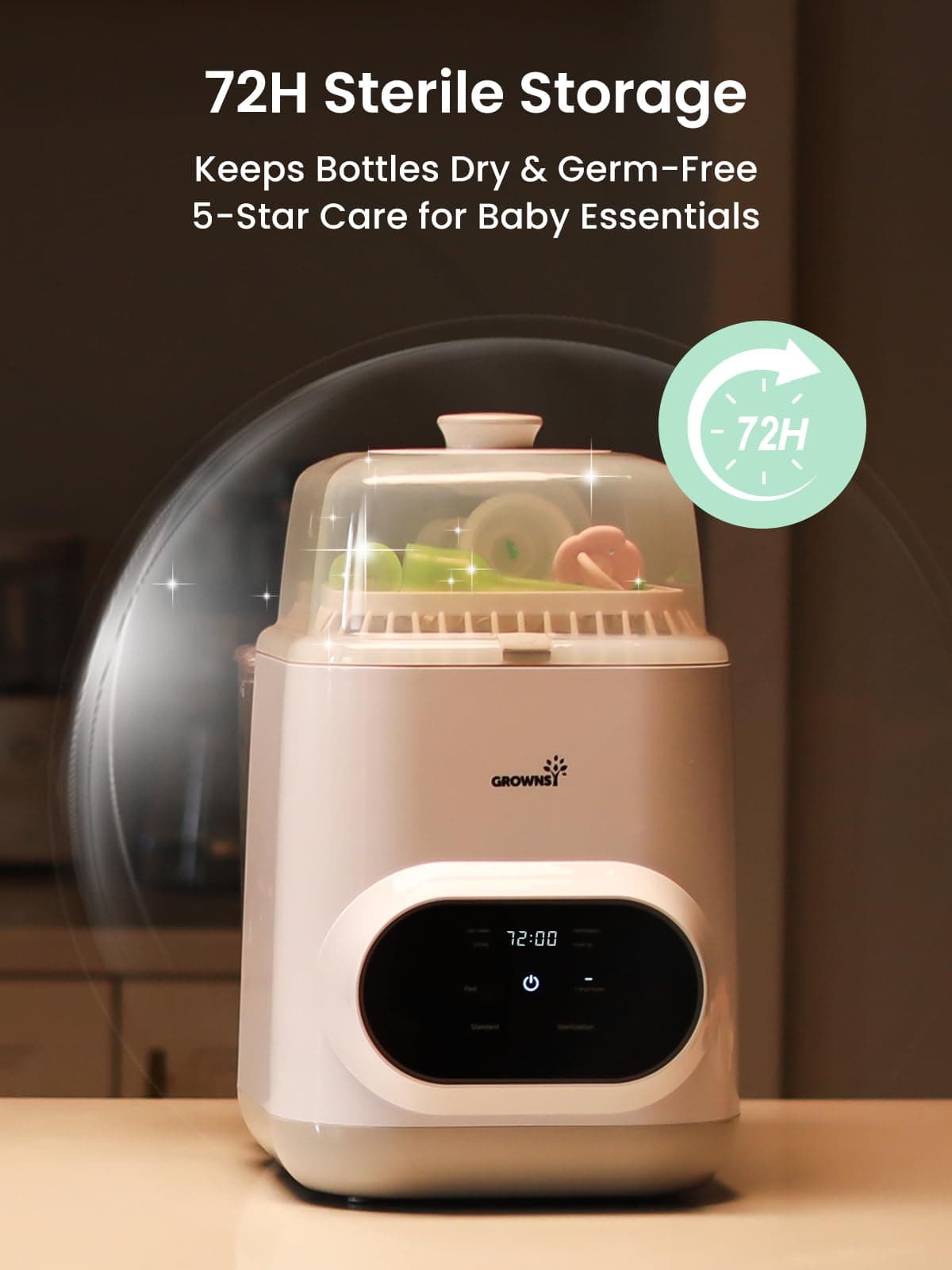 Grownsy EaseClean Bottle Washer Pro | All-in-One Bottle Washer and Sterilizer and Dryer | Baby Bottle Washer for Bottles, Pump Parts & Baby Essentials | Replaces Hand Washing thumbnail 6