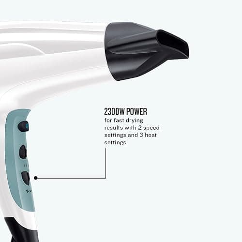 Remington Shine Therapy Hair Dryer (Ionic, 90% more Ions for Frizz Free Shine, Powerful, Fast Professional Drying, Diffuser, Concentrator, 3 Heat / 2 Speed Settings, Cool Shot, 2300W) D5216 thumbnail 5