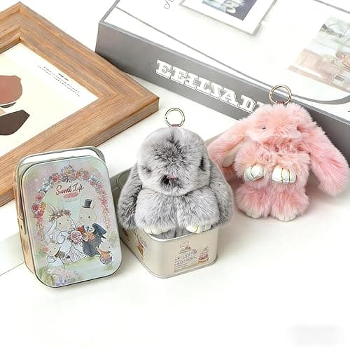 Bunnylulu Keychain with Box, Bunnylulu Keychain with Tin, Bunnylulu Cute Plush Key chain thumbnail 4