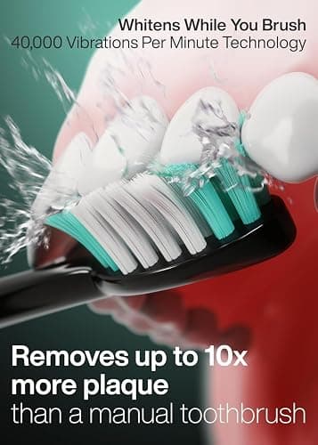 Aquasonic Black Series Ultra Whitening Toothbrush – ADA Accepted Electric Toothbrush- 8 Brush Heads & Travel Case – 40,000 VPM Electric Motor & Wireless Charging - 4 Modes w Smart Timer thumbnail 4