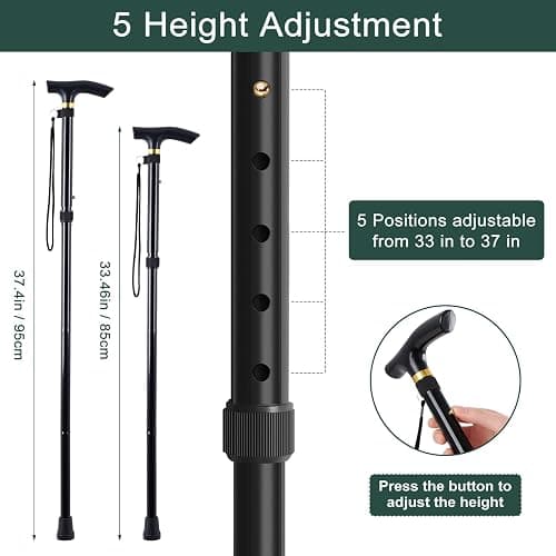 2 Pcs 100 Days Cane, 33 in Costume Walking Cane, Black Adjustable Walking Stick, Funny Old Age Costume Accessories, Halloween Cosplay Cane Prop for Dress Up Retirement Party Adults Gift thumbnail 2