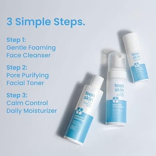 Teen Skin Care Kit 3-Step | Acne Face Wash Skin Care Regimen | Teen Skin Face Wash, Toner, & Moisturizer | Perfect for Teens Preteens & Kids Looking to Prevent Acne | 3 Pc Kit by Natural Outcome thumbnail 3