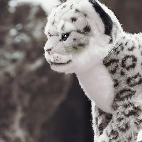 keaiart-ly Snow Leopard Stuffed Animals Plush Toy, 18 Inches Realistic White Leopard Plushies thumbnail 7