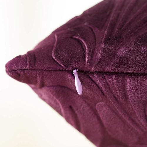 TangDepot Heavy Velvet Embossing Throw Pillow Cover, Classis Floral Anaglyph Velvet Fabric, Decorative Pillow Cover, Indoor/Outdoor Pillows Shell, Cushion Cover - (18" x 18", C14 Deep Purple) thumbnail 2