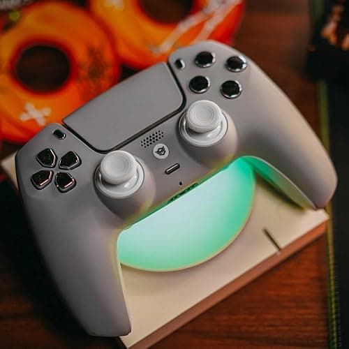 HEXGAMING ULTIMATE Hall Effect Wireless Controller Compatible with ps5-4 Back Buttons, Mouse-Click Hair Triggers, Interchangeable Thumbsticks - New Hope Gray thumbnail 2