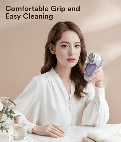 Fabric Shaver, Rechargeable Sweater Shaver, Lint Shaver with 6-Leaf Blades, Electric Lint Remover for Clothes & Furniture, Couch Pilling Remover Depiller for Removing Fuzz, Lint, Pills, Bobbles thumbnail 6