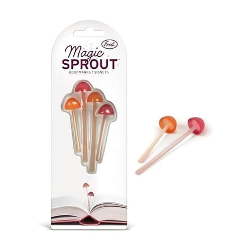 Genuine Fred Magic Sprout, Mini-Mushroom Bookmarks - Set of 4 - Two Sizes & Colors - Soft, Flexible Silicone - Fun Stocking Stuffer, Gift for Book Lovers, Teachers, Back to School - Cottagecore Decor - Image 1