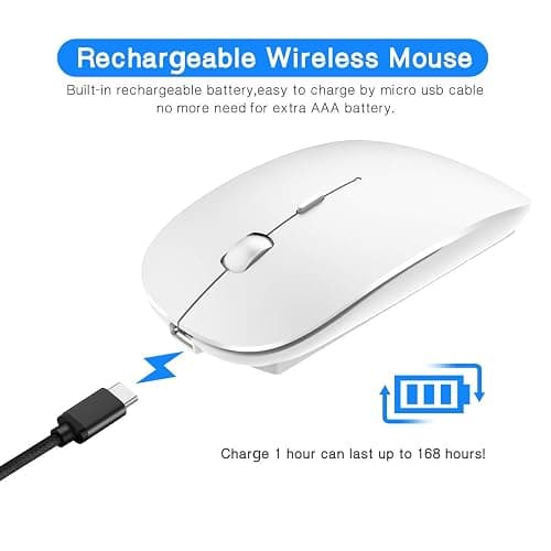 PEIBO Bluetooth Wireless Mouse for Laptop mac MacBook ipad MacBook air MacBook pro pc Desktop Computer Windows Chromebook Notebook (White) thumbnail 6